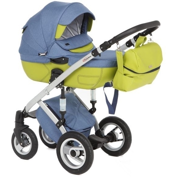 Детская коляска Baby World Prometeus 2 в 1, ткань+эко-кожа - Фото
