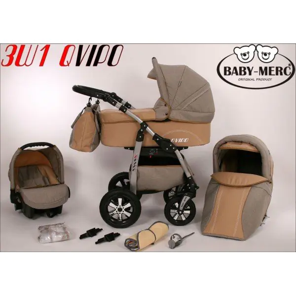 Детская коляска Baby-Merc Qvipo 3 в 1 фото 1
