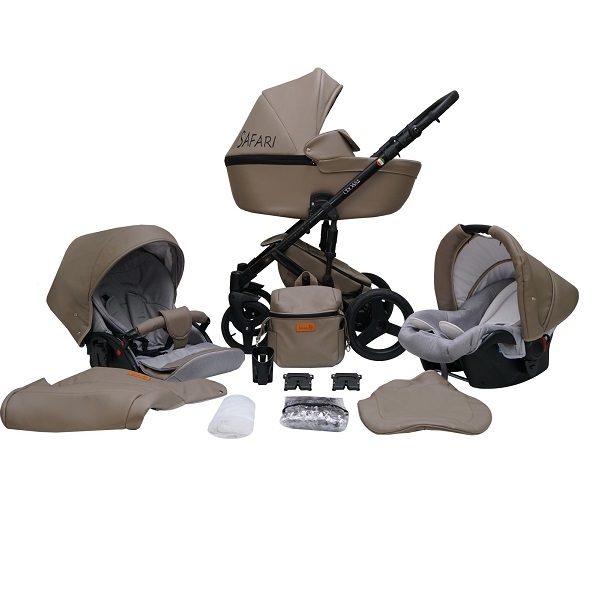 Детская коляска Ray Ultra Ecco 3 в 1, 100% эко-кожа - Фото