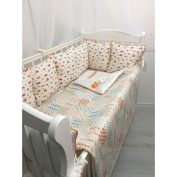 Комплект постели для прямоугольной кроватки Marele Машинки 460200-12, 18 предметов фото 2