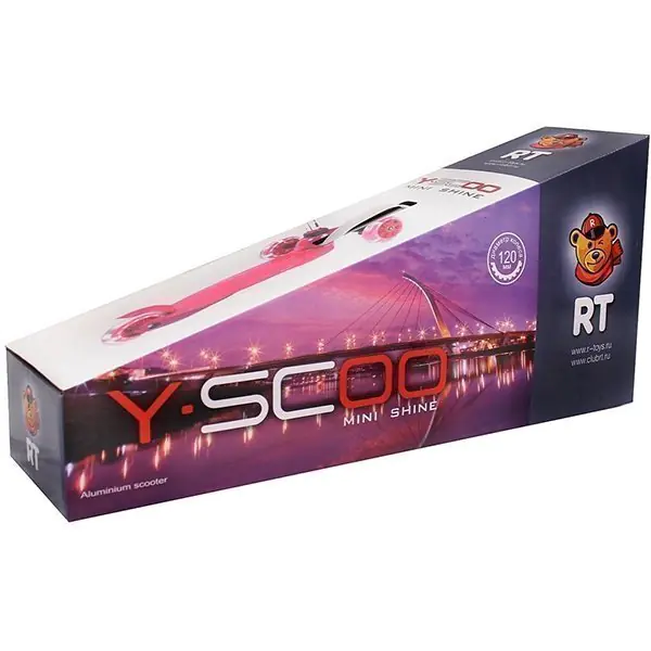 Самокат Y-Scoo Mini A-5 Shine со светящими колесами фото 3