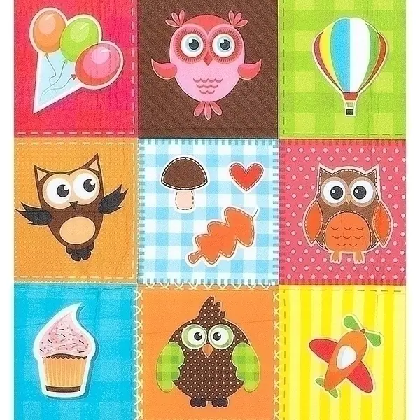 Двусторонний развивающий коврик Mambobaby Совята + Город, 200 х 180 х 1 см, арт. 015ТМ фото 6