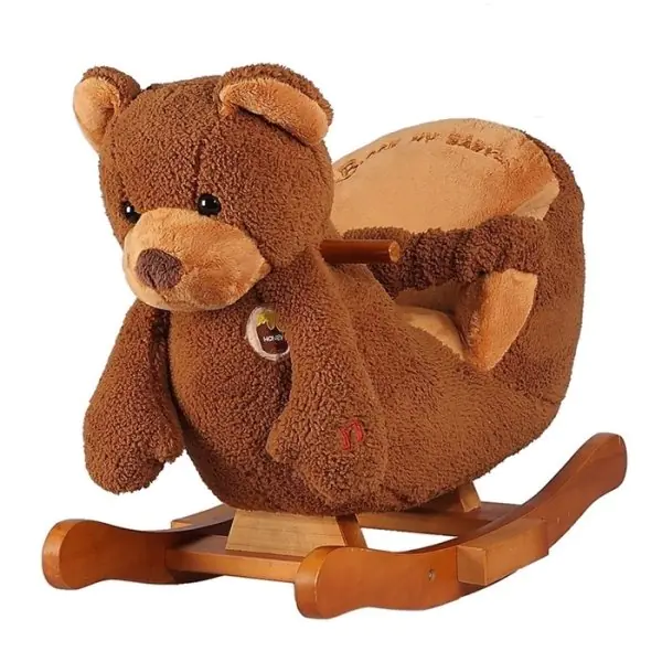 JR2522H Детская качалка меховая Rock My Baby Медведь — как выглядит в жизни