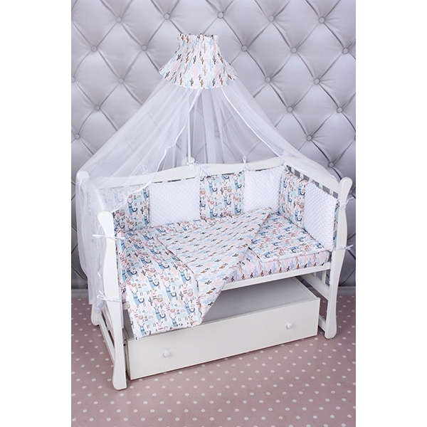 Комплект постели WB Premium в кроватку AmaroBaby Ламы, 15 предметов, бязь фото 1