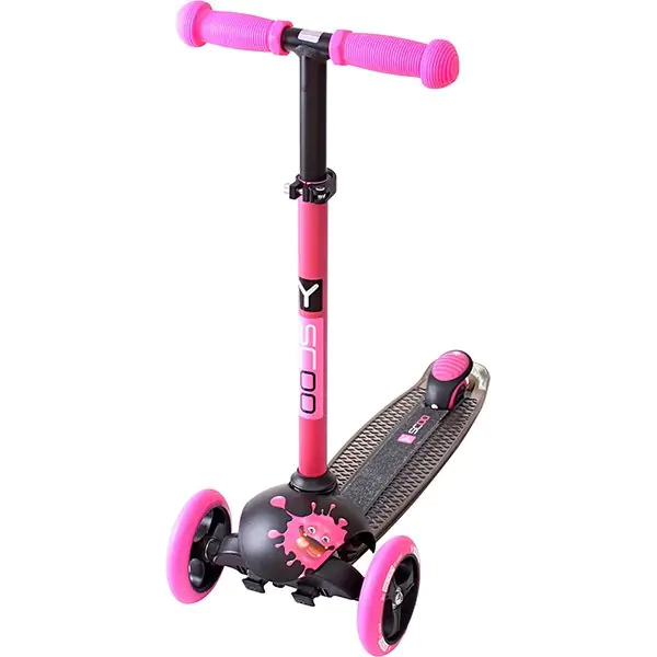 Трехколесный самокат Y-Scoo RT Trio Diamond 120 Monsters 3 высоты с блокировкой колес фото 4