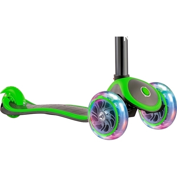 Трехколесный самокат Y-Scoo Globber Primo Plus Titanium 442 с 3 светящимися колесами фото 5