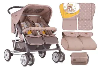 Детская прогулочная коляска для двойни и погодок Bertoni (Lorelli) Twin - Фото