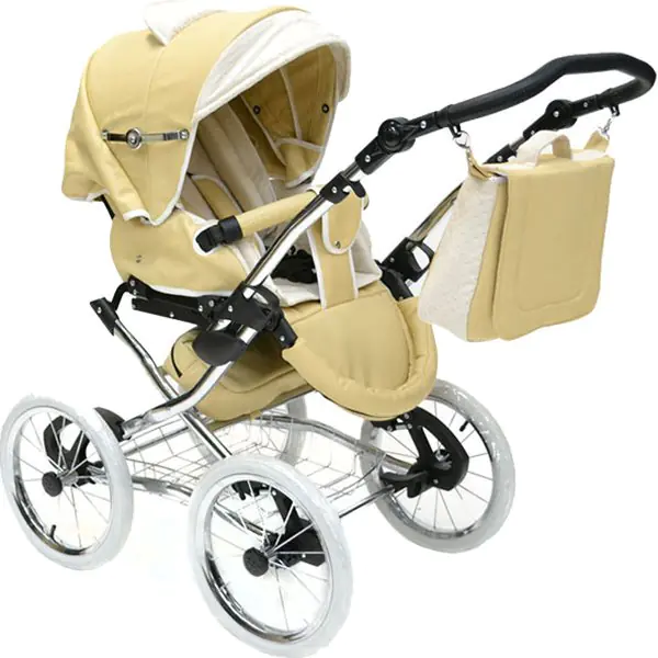 Детская коляска Nastella Luxe Eco 3 в 1, эко-кожа, шасси White фото 5