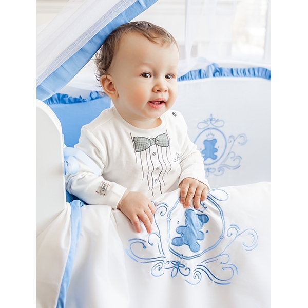Комплект постели Premium в кроватку AmaroBaby Sweet Dreams, 7 предметов, сатин фото 6