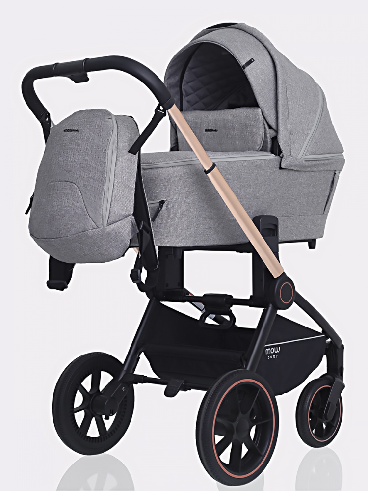 Детская коляска Mowbaby Zoom PU 3 в 1 на золотой раме Детская коляска Mowbaby Zoom PU 3 в 1 на золотой раме - Фото