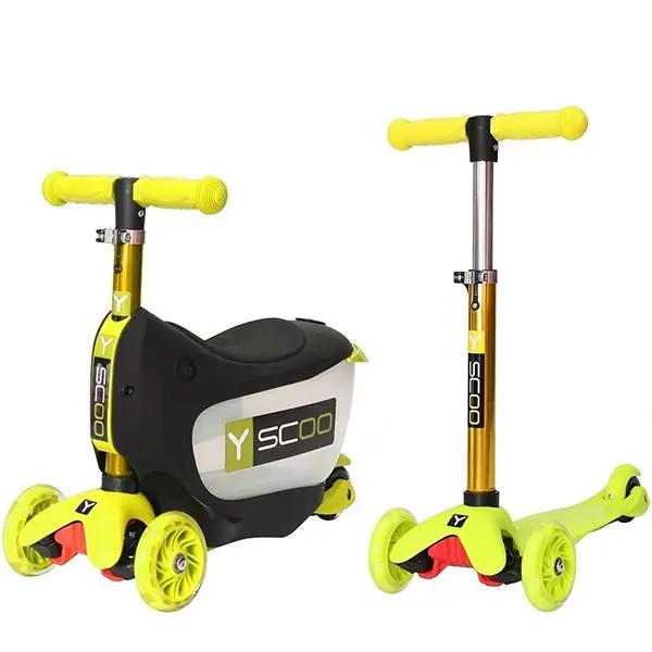 Каталка-самокат 3 в 1 Y-Scoo Mini Jump&Go со светящимися колесами фото 1