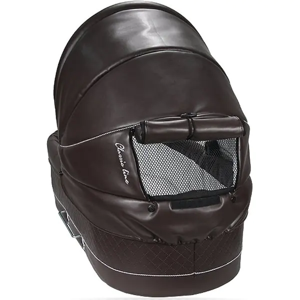Детская коляска Jedo Classic Bartatina Elegance Alu Plus EX 2 в 1, эко-кожа, амортизация на ремнях, серебряное шасси фото 3