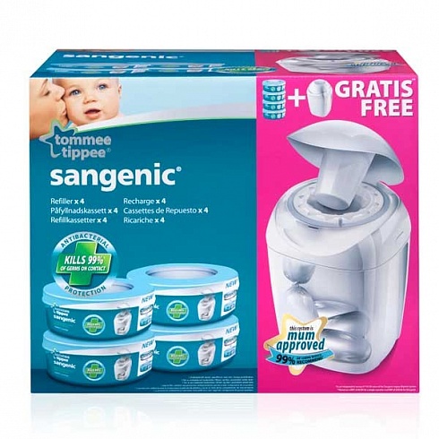 TT_1604 Утилизатор подгузников Tommee Tippee Sangenic (4 кассеты в комплекте) фото 2