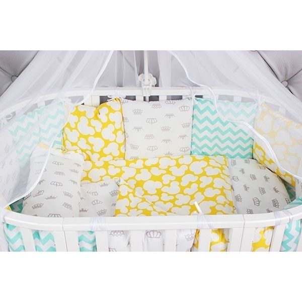 Комплект в кроватку AmaroBaby Happy Baby, 4 предмета, поплин / бязь фото 2