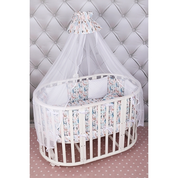 Бортик WB в кроватку AmaroBaby Ламы, 12 подушек фото 4
