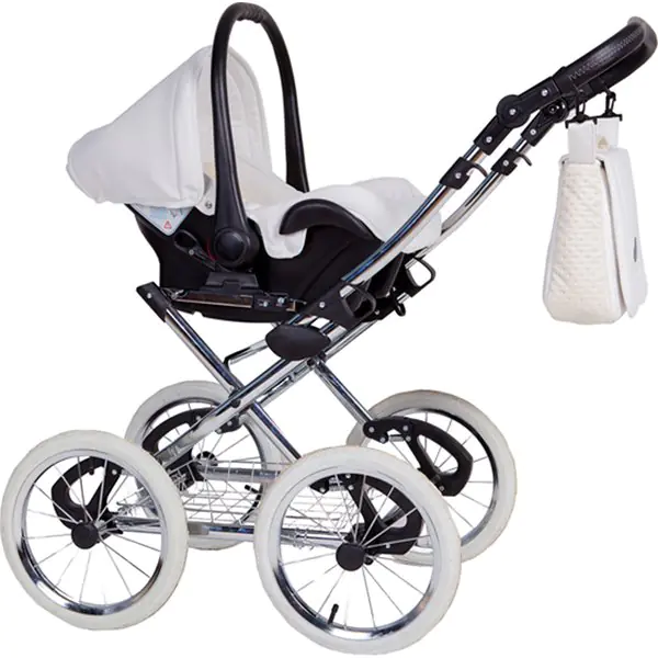 Детская коляска Nastella Luxe Eco 3 в 1, эко-кожа, шасси White фото 10