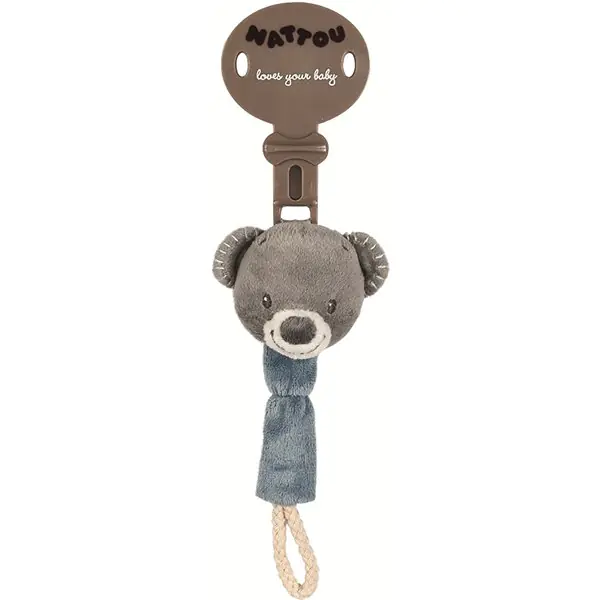 Игрушки-держатели соски Nattou Pacifinder Jack, Jules & Nestor Мишка и Слоник 843218 / 843201 фото 1