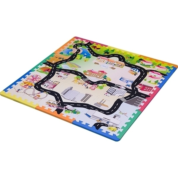 Игровой коврик-пазл с дорогами Funkids 12" Город-2 KB-H62-NT, 9 плит фото 2