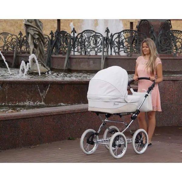 Детская коляска Nastella Luxe Eco 2 в 1, эко-кожа, шасси Black фото 9