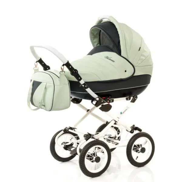Детская коляска Esperanza Victoria Leatherette кожа 2 в 1 Цвет рамы - Черная поворотная фото 16