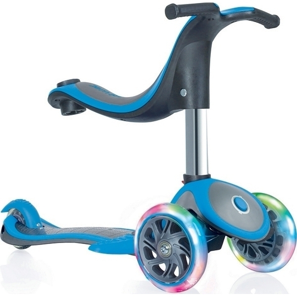 Трехколесный самокат-беговел Globber Evo 4 в 1 Plus 454 с подножками и 3 светящимися колесами фото 5