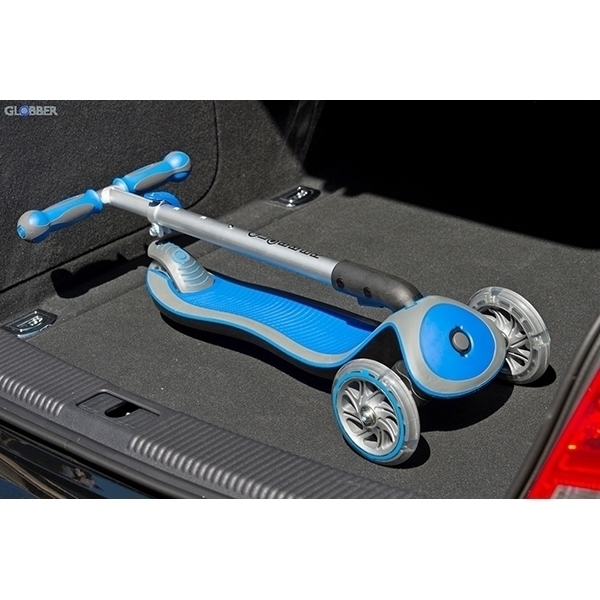 Трехколесный самокат Globber Elite FL My Free Fold Up 449 со светящимися колесами и платформой фото 36
