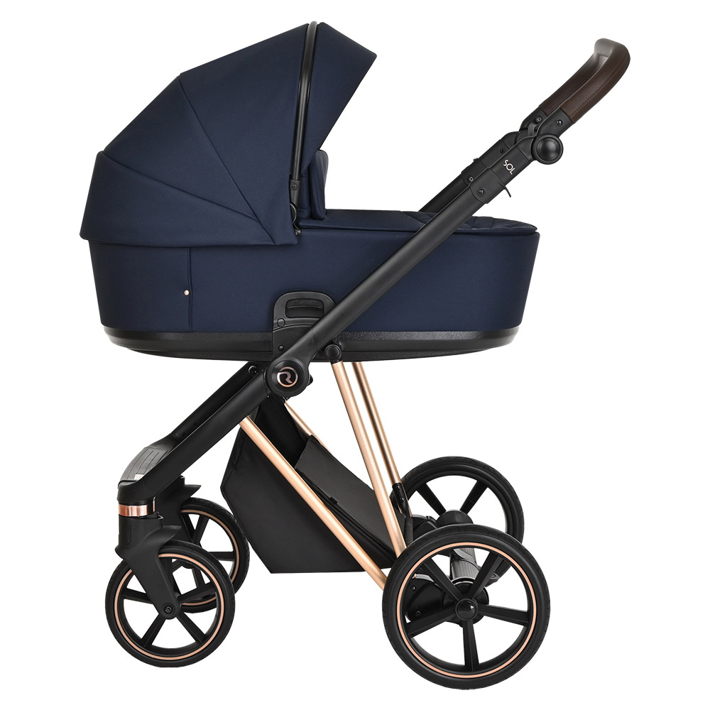 Детская коляска Roan Sol Luxury 2 в 1 на золотой раме - Фото
