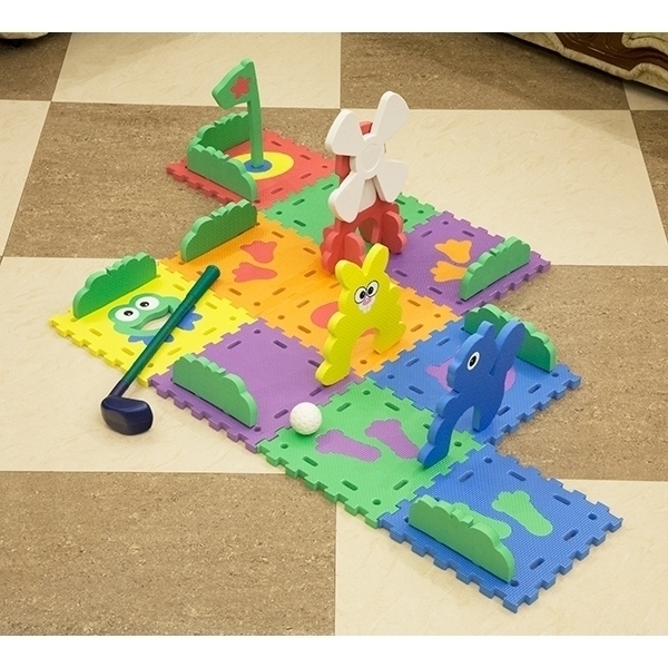 Игровой коврик-пазл Funkids 10" Гольф Сет KB-160, 10 плит + клюшка фото 1