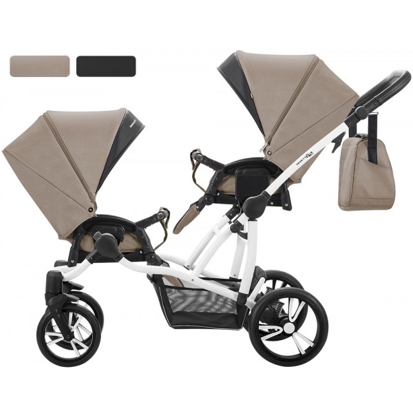Фото Детская прогулочная коляска для двойни Bebetto 42 Sport, шасси White, реальные фотографии клиентов | Коляски-Кроватки.Ру