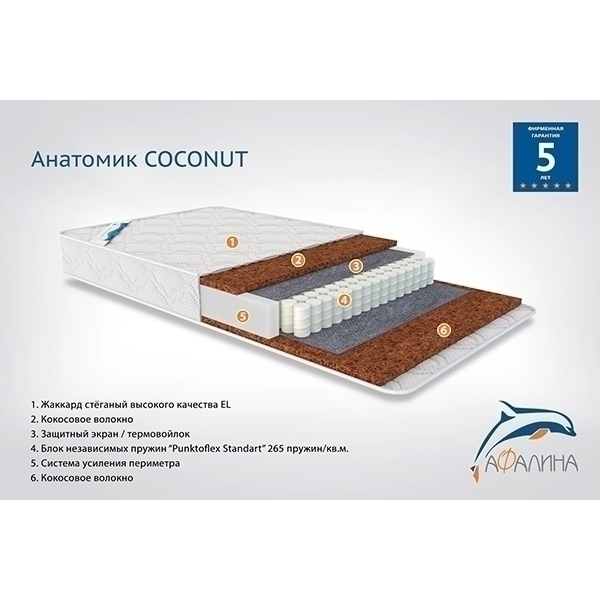 Детский матрас Афалина Анатомик Coconut фото 3