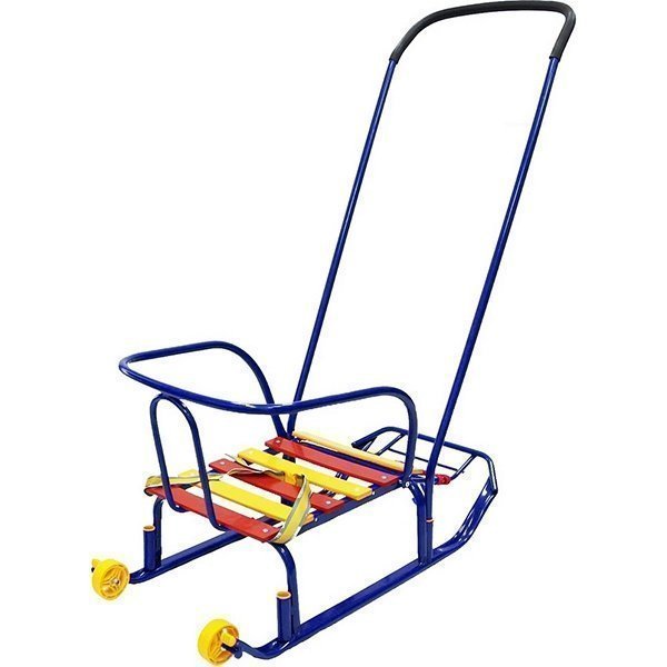 Санки RT Считалочка Девятка с высокой спинкой и колесиками фото 6