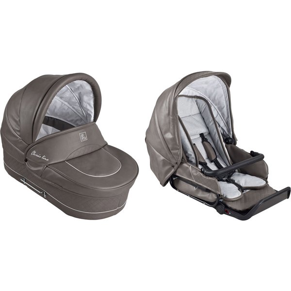Фото Детская коляска Jedo Classic Bartatina Alu Plus EX 2 в 1, эко-кожа, амортизация на ремнях, белое шасси, реальные фотографии клиентов | Коляски-Кроватки.Ру
