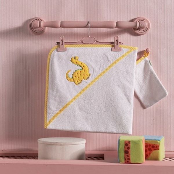 Фото Kidboo Комплект для купания: полотенце с уголком+варежка 75х75 см, реальные фотографии клиентов | Коляски-Кроватки.Ру