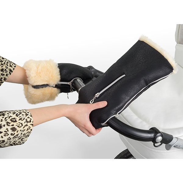 Муфта-рукавички для детской коляски Esspero Double Leatherette, шерсть фото 3