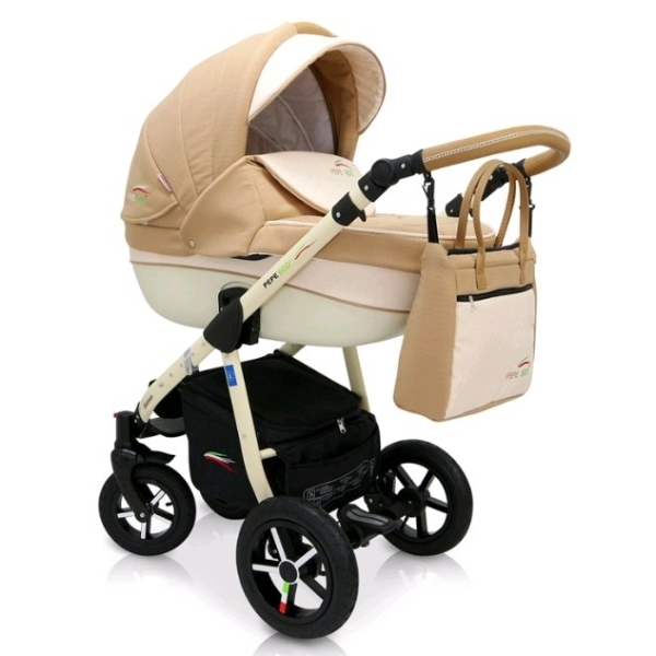 Детская коляска Verdi Pepe Eco Plus 3 в 1, ткань+эко-кожа - Фото