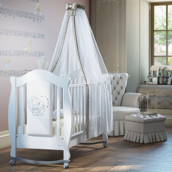 Фото Детская кроватка-качалка  Baby Italia Incanto (с эко-кожей), реальные фотографии клиентов | Коляски-Кроватки.Ру