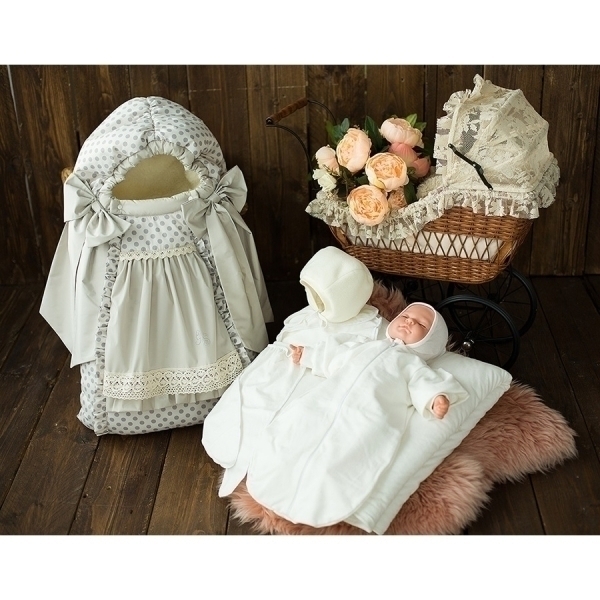 Зимний комплект на выписку GulSara Горох 7 предметов фото 3