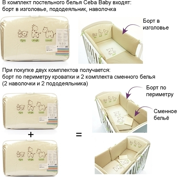 Постельное бельё Ceba Baby с вышивкой, 3 предмета фото 2