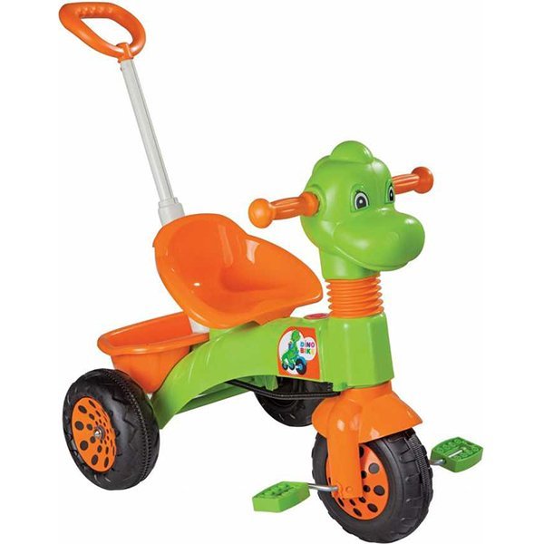 Детский 3-х колёсный велосипед Pilsan Dino Bike 2+ с ручкой и музыкой - Фото
