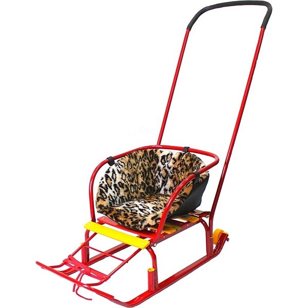 Санки RT Считалочка Девятка с высокой спинкой и колесиками фото 2