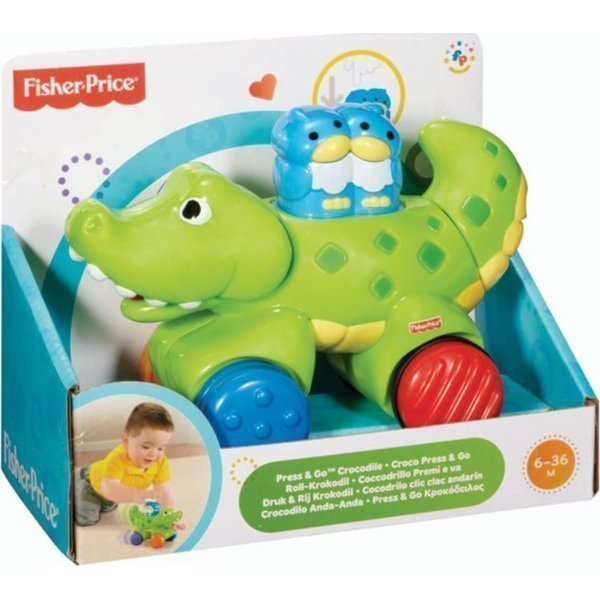 FP N8161 Веселые животные на колесиках с сюрпризом Fisher Price Крокодильчик фото 2