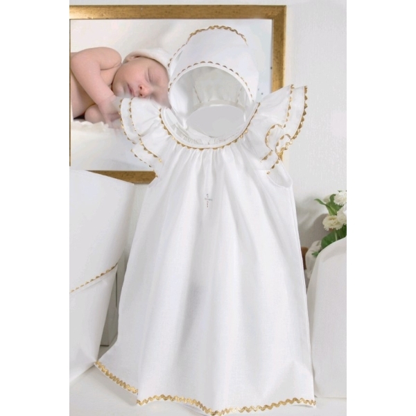 Крестильный комплект для девочки Makkaroni Kids Пелагея (4 предмета) фото 1