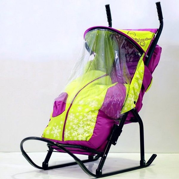 Санки-коляска RT Снегурочка-2-Р1 Снежинки фото 1