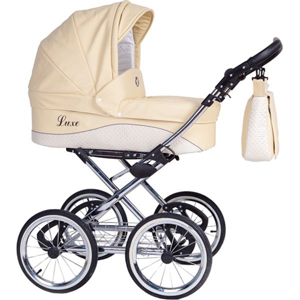 Фото Детская коляска Nastella Luxe Eco 2 в 1, эко-кожа, шасси White, реальные фотографии клиентов | Коляски-Кроватки.Ру