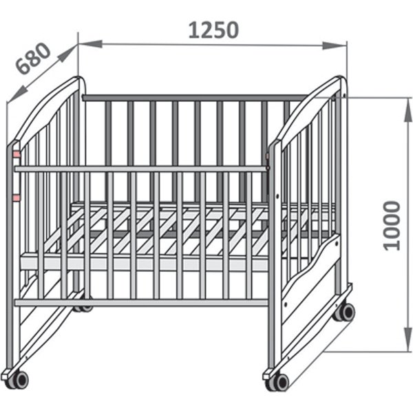 Детская кроватка СКВ 33011 качалка+колесо фото 1