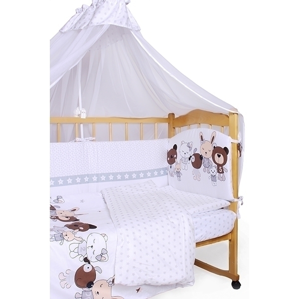 Комплект постельного белья в кроватку AmaroBaby Happy, 7 предметов, сатин фото 1