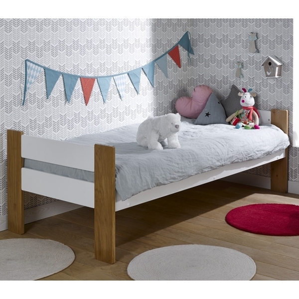 Полувысокая кровать Junior Provence Scandi 90x190 (Blanc/Chêne) фото 2