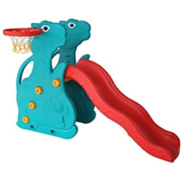 Горка Qiaoqiao Дино с баскетбольным кольцом - Фото