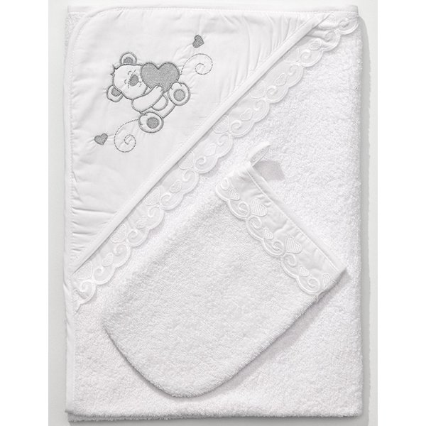 Детское полотенце-уголок + варежка Funnababy Lovely Bear 90 х 90 см - Фото