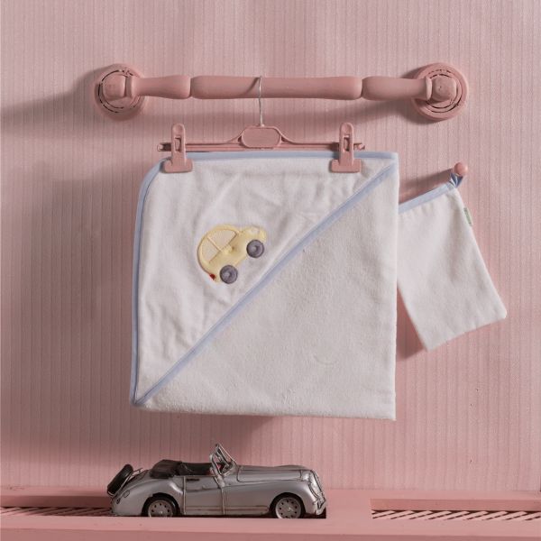 Фото Kidboo Комплект для купания: полотенце с уголком+варежка 75х75 см, реальные фотографии клиентов | Коляски-Кроватки.Ру